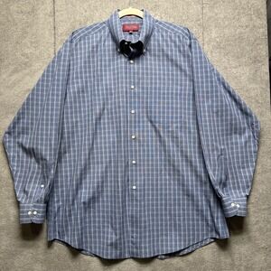 Arbor Way Shirt Mens 16.5 34 35 Blue Pinpoint Button Down Checked Oxford Classic